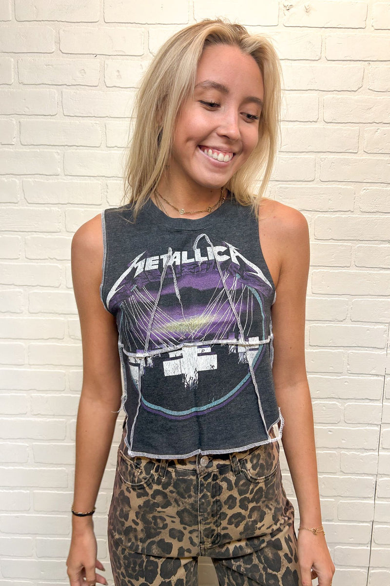 Metallica Double Stitch Crop