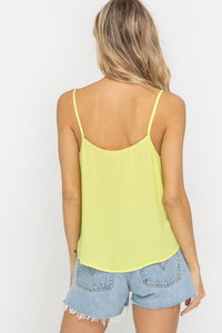 Knotted Accent Tank- Lime