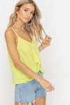 Knotted Accent Tank- Lime