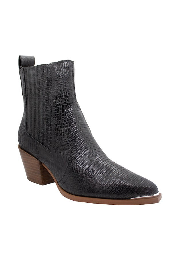 Jagger Black Snake Boot Trendy and Tipsy