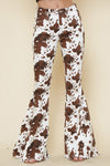 Amarillo Cow Print Bell Bottoms