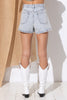 Delaney Rhinestone Studded Shorts-Denim