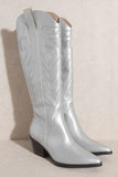 Samara Western Tall Boot- Silver