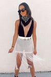 Yeehaw Fringe Skirt- Ivory