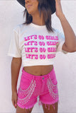 Let's Go Girls Rhinestone Shorts - Pink