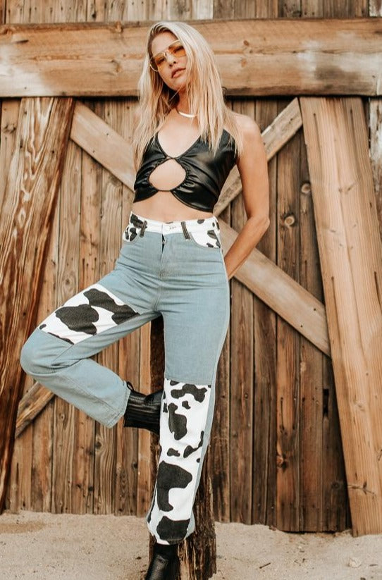 Cow Print Jeans