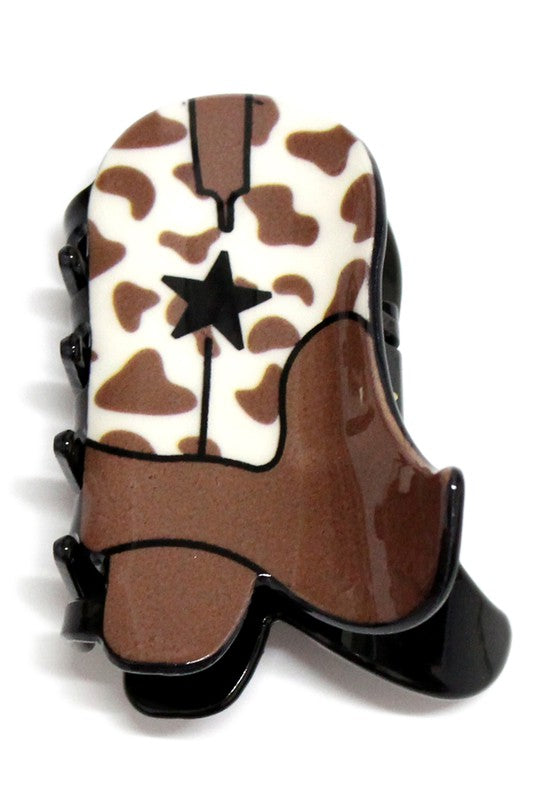 Cow Boot Claw Clip- Brown