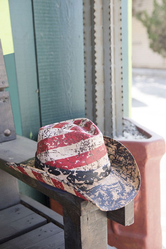 Vintage Flag Cowboy Hat