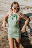 Palm Beach Halter Dress - Green