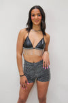 Rock N Roll Rhinestone Shorts - Silver