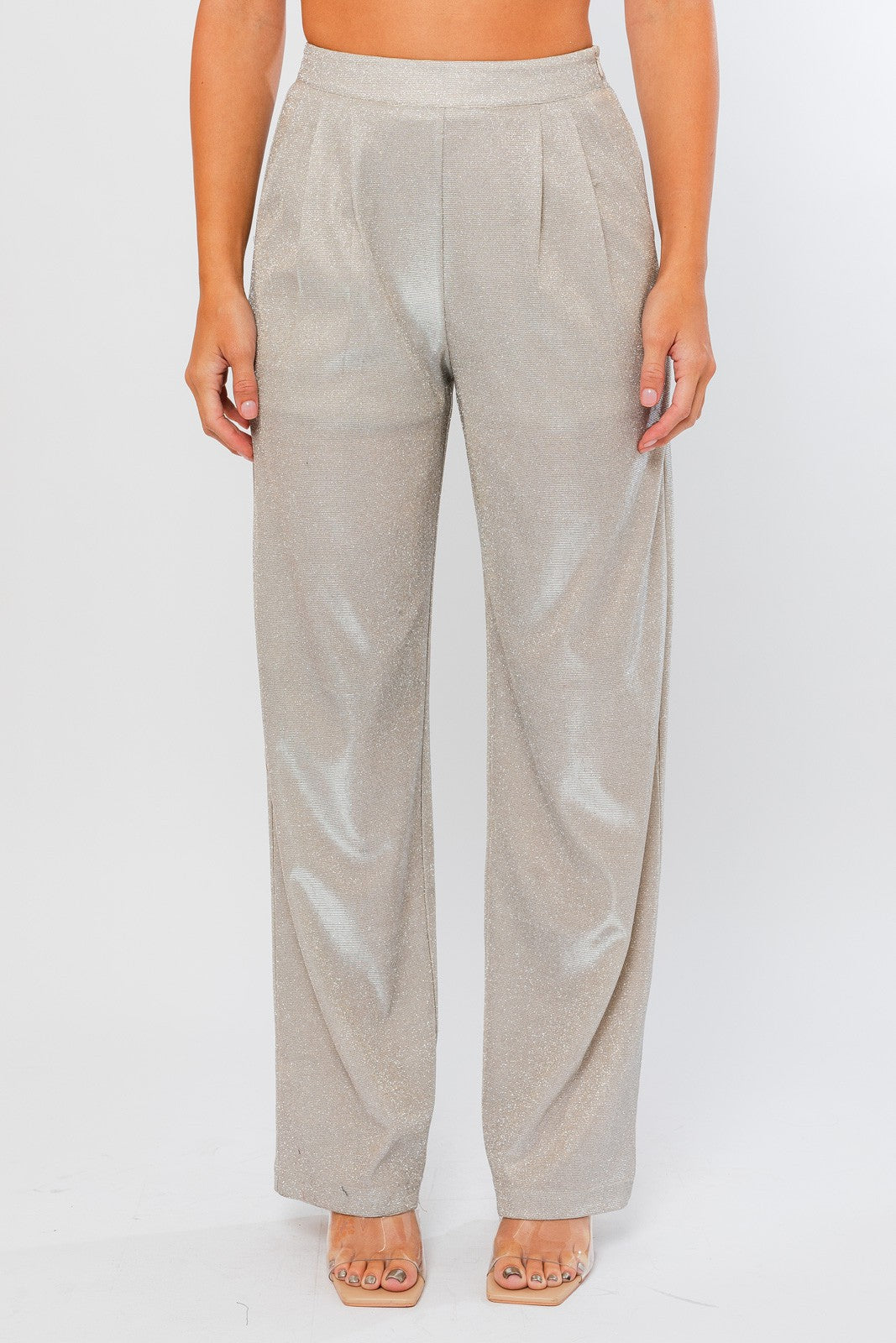 Party Girl Trousers - Silver Sparkle