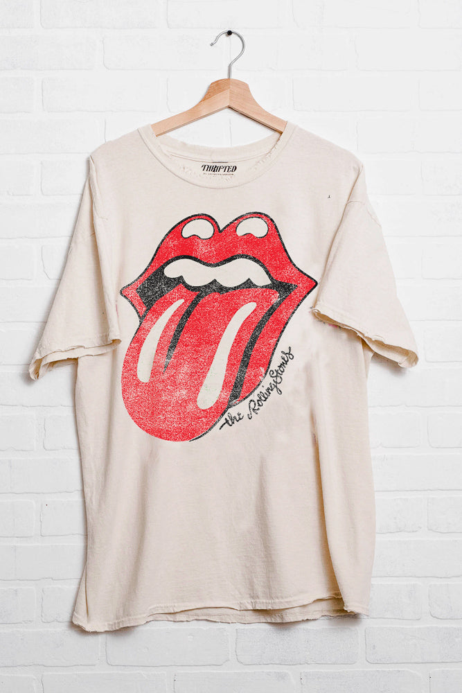Rolling Stones Lick Off White Thrifted Tee