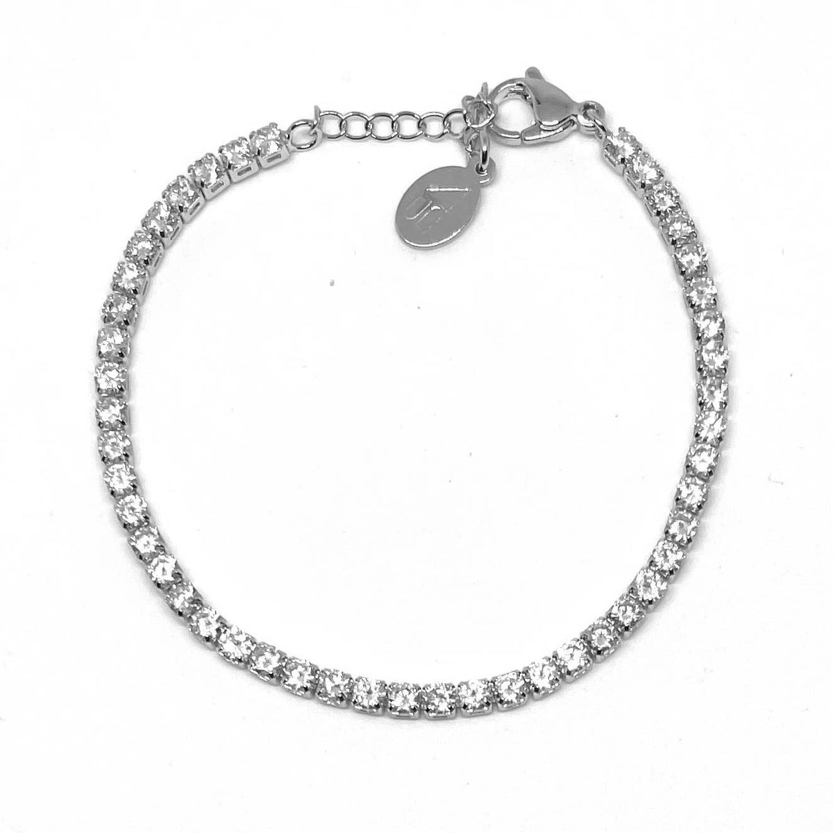 adjustable silver bracelet with gems, silver dainty bracelet, basic silver bracelet
