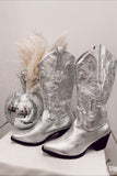 Billini Danilo Silver Metallic Cowboy Boots