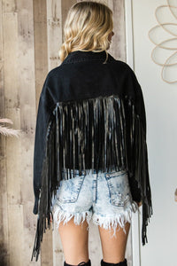 Outlaw fringe jacket - black