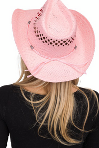 Pre-Order Boho Cowgirl Hat- Pink