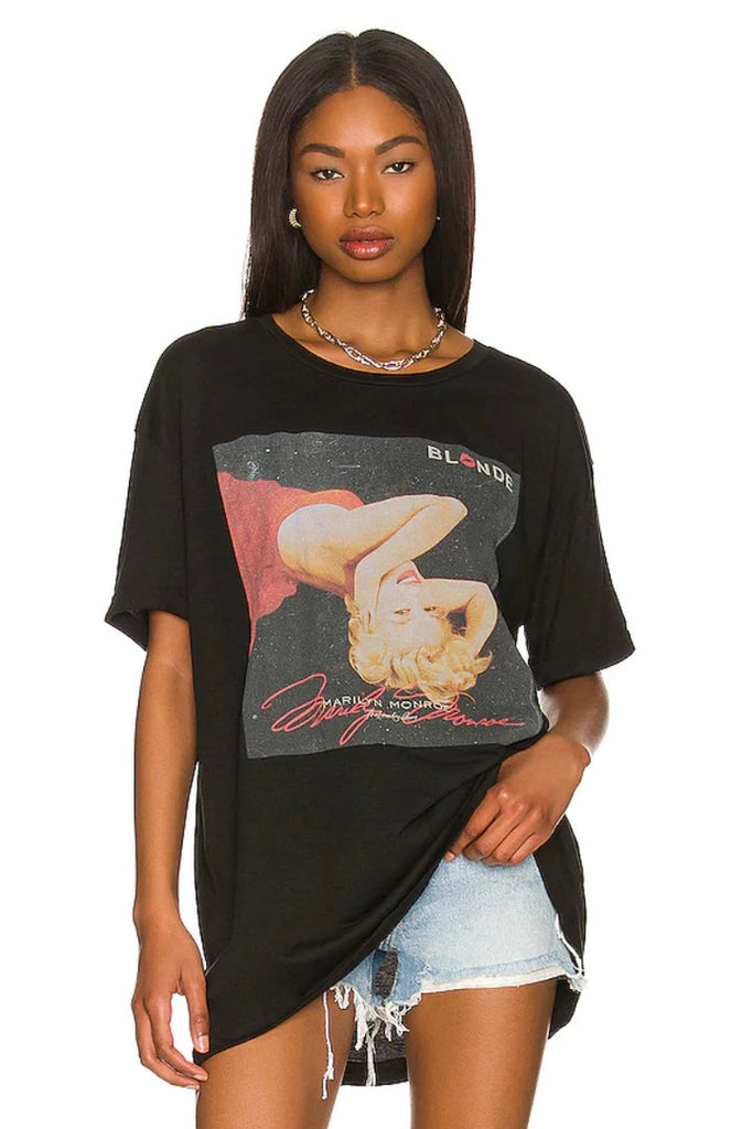 Blonde Album Cover Oversized Tee - Black